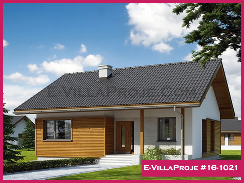 93 m² Tek Katlı 2+1 Modern Çelik Yapı Villa (Ev Villa Proje #16 - 1021) Cephe Görünümü ve Kat Planı