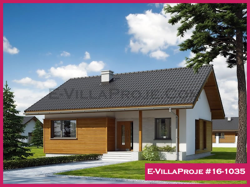 93 m² Tek Katlı 2+1 Şehir Tarzı lar Çelik Yapı Villa (Ev Villa Proje #16 - 1035) Cephe Görünümü ve Kat Planı