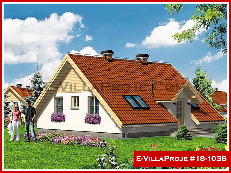 99 m² Tek Katlı 2+1 Taş Çelik Yapı Villa (Ev Villa Proje #18 - 1038) Cephe Görünümü ve Kat Planı